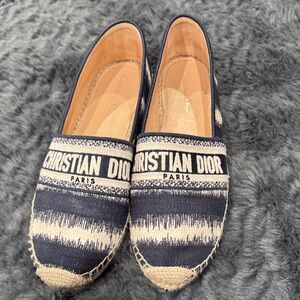 Christian Dior Blue and Beige Espadrilles